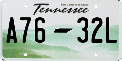 TN license plate A7632L