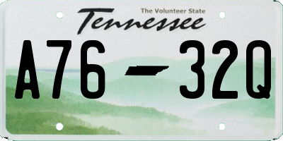 TN license plate A7632Q