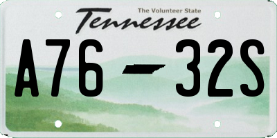 TN license plate A7632S