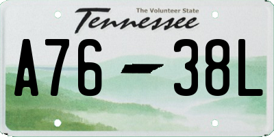TN license plate A7638L