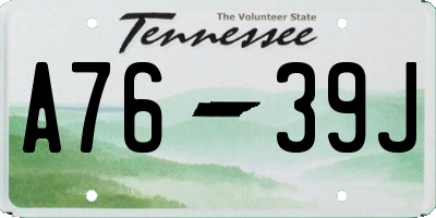 TN license plate A7639J