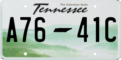 TN license plate A7641C