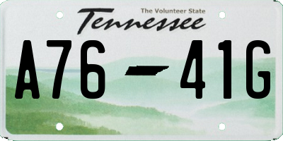 TN license plate A7641G