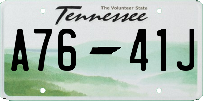 TN license plate A7641J