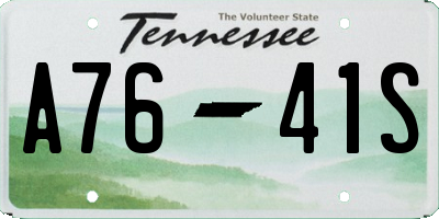 TN license plate A7641S
