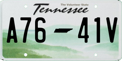TN license plate A7641V