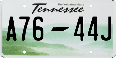 TN license plate A7644J