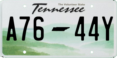 TN license plate A7644Y