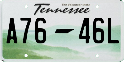 TN license plate A7646L