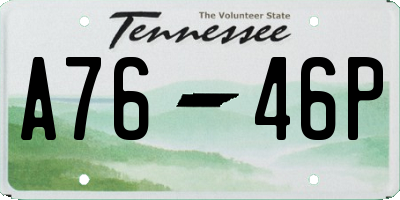 TN license plate A7646P