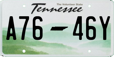 TN license plate A7646Y