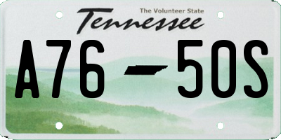 TN license plate A7650S
