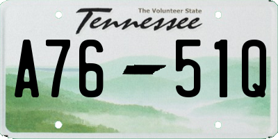 TN license plate A7651Q