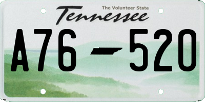 TN license plate A7652O