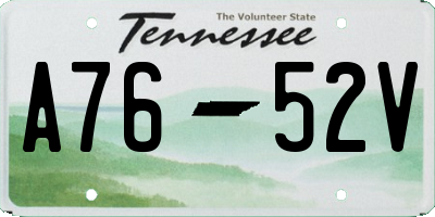TN license plate A7652V