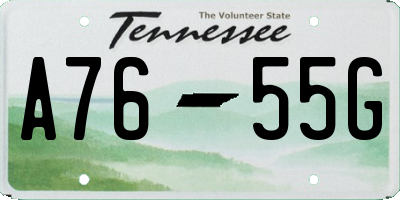 TN license plate A7655G