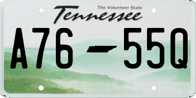 TN license plate A7655Q