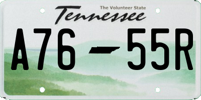 TN license plate A7655R