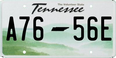 TN license plate A7656E