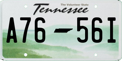 TN license plate A7656I