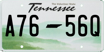 TN license plate A7656Q