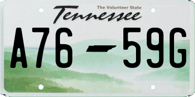 TN license plate A7659G