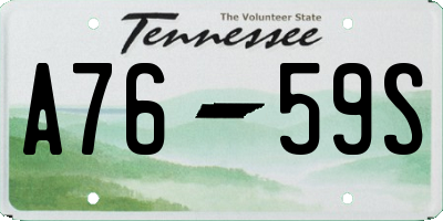 TN license plate A7659S