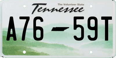 TN license plate A7659T