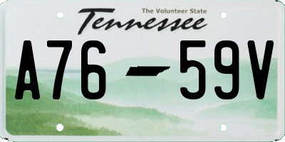 TN license plate A7659V