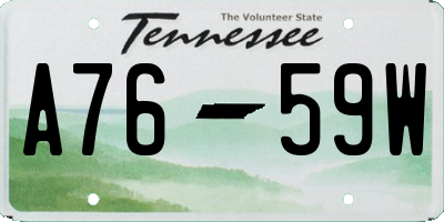 TN license plate A7659W