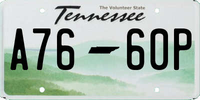 TN license plate A7660P