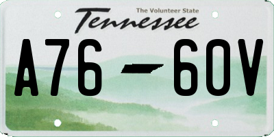 TN license plate A7660V