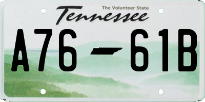 TN license plate A7661B