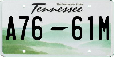 TN license plate A7661M
