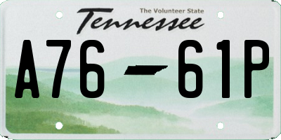 TN license plate A7661P