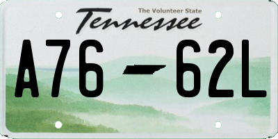 TN license plate A7662L