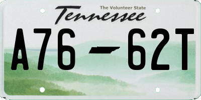 TN license plate A7662T