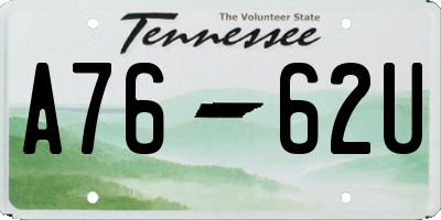 TN license plate A7662U