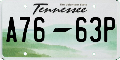 TN license plate A7663P
