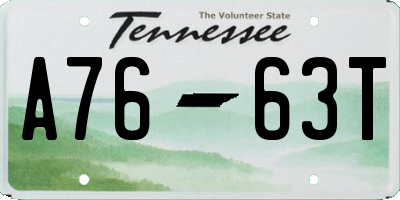 TN license plate A7663T