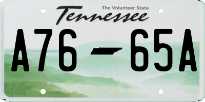 TN license plate A7665A