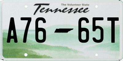 TN license plate A7665T