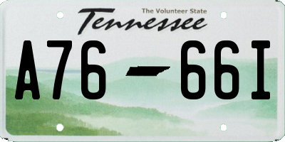 TN license plate A7666I