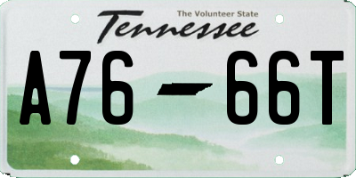 TN license plate A7666T