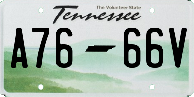 TN license plate A7666V