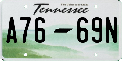 TN license plate A7669N