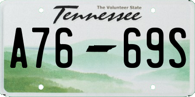 TN license plate A7669S