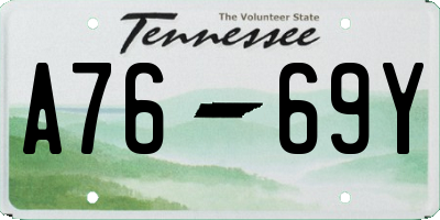 TN license plate A7669Y