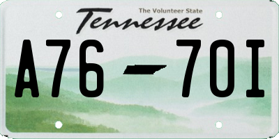 TN license plate A7670I