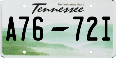 TN license plate A7672I